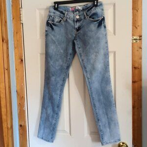 Pink Brand Studded Blue Denim Jeans Size 5 Light Wash Americana Low Rise Western